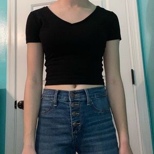 Cropped black Wild Fable short sleeve